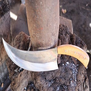 142K views · 2.8K reactions | This is a beautiful knife which I made from a piece of thick steel bar. Its blade is bending and the handle as well. It is really sharp and I just test to cut the old clothe at the end of this video. Thanks for watching my full videos and always support us. Good Luck my beloved supporters!!! | Blacksmith SPR | Facebook