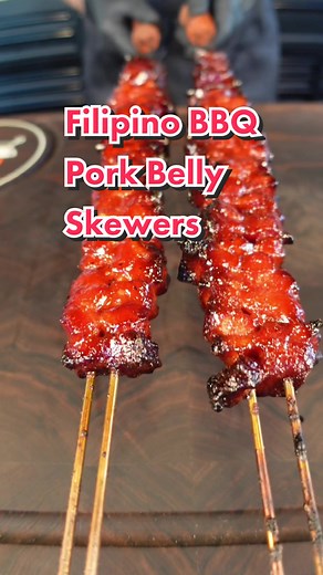 Filipino BBQ Pork Belly Skewers Recipe