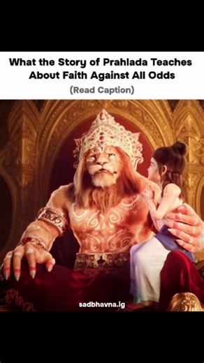 Sadbhavna on Instagram: "In the age of distractions and doubts, we often lose trust - in people, in ourselves, and sometimes, even in life itself. But centuries ago, a young boy named Prahlada showed the world what unshakable faith truly looks like. Prahlada was the son of Hiranyakashipu, a powerful king who wanted everyone to worship him instead of God. Yet, from his very childhood, Prahlada’s heart was devoted entirely to Lord Vishnu. No matter what his father did - threats, punishments, even 