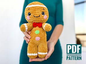 GINGERBREAD Man CROCHET PATTERN - Christmas Amigurumi Plush Toy - Christmas Ornaments - English Pdf - New Year Gift - Etsy