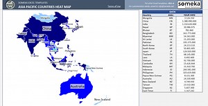 Asia Pacific Heat Map Generator Excel Template