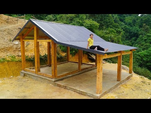 Woman Takes 210 Days to Build Wooden Villa in the Mountains | Start to Finish