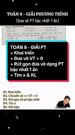 Hướng dẫn giải phương trình bậc nhất 1 ẩn hiệu quả