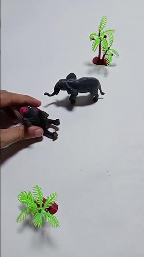 🐘🦍 Mini Animal Toys ASMR | Elephants & Gorillas with Green Trees 🌿 | Satisfying Tapping & Setup