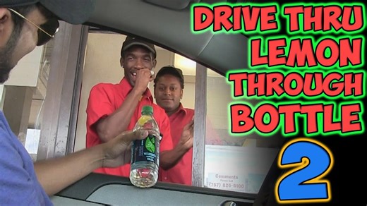 Drive-thru workers baffled by magician's lemon through bottle trick