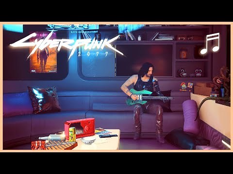 CYBERPUNK 2077 Johnny Playing Guitar in V's Apartment | Ambient Soundtrack