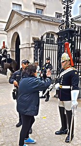 9.4K views · 129 reactions | The woman touched the king's guard! Immediately after that, the police issued a warning. Who do you think she is 樂 | Guards ASMR | Facebook