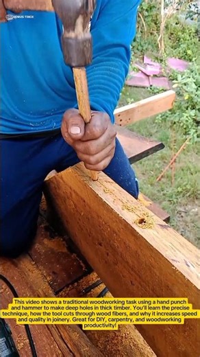Hand Tool Woodworking: Punching Deep Holes Fast – DIY Power Trick!