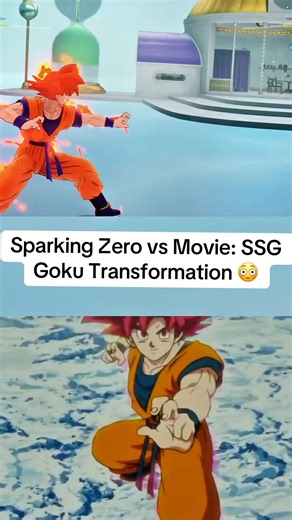 Sparking Zero vs Movie: SSG Goku Transformation 😳 #shorts #dbs