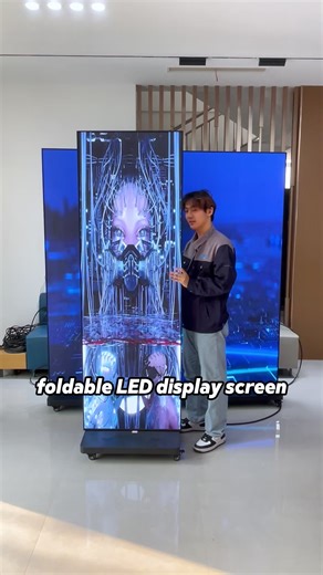 LED poster screen, portable, one-click screen mirroring from mobile phone to change content, foldable for storage, and multiple units can be spliced ​​together. Shipped with a flight case.#ledscreen #ledposterscreen #ledscreenmanufacturer #screens #ledposterdisplay