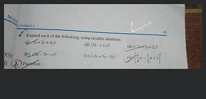 Expand each of the following, using suitable identities: 49 (i)... | Filo