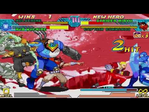 Marvel vs. Capcom - Wolverine, War Machine vs. Strider Hiryu, Captain Commando 2