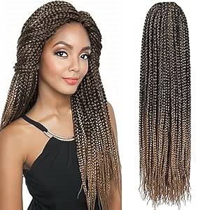 Crochet Box Braids Hair -14 Inch 7 Packs Pre-Looped Crochet Braids for Black Women With Braiding Hair Extensions-14 Inch T27