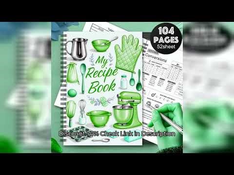 1 Recipe Notebook A kitchen planner with cute cooking patterns and pastel-colored food journal for h