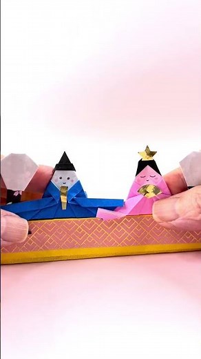 折り紙 ひな祭り 雛人形（お雛様） 箱入り Origami Japanese kimono doll in the box #shorts#paper #diy #flowers #gift