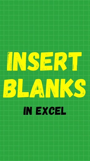 Excel With Ibrahim | Excel Champion on Instagram: "Comment Excel and get FREE Excel course and PDF guide with 259 shortcuts! Here’s how to use the Insert Blanks in Excel!  Try it out and thank me later! Get more Excel tricks @excelwithibrahim! ✅ #excel #exceltips #exceltricks #spreadsheets #corporate #accounting #finance #workhacks #tutorials"