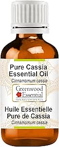 Greenwood Essential Cassia Essential Oil (Cinnamomum Cassia) Pure | Non-Sticky | Non-Greasy | Lightweight | Men & Women | All Skin Types | Steam Distilled 50ml (1.69 oz)