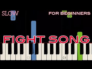 FIGHT SONG [ HD ] - RACHEL PLATTEN | EASY PIANO
