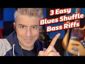Learn 3 Easy Blues Shuffle Bass Riffs! Perfect for Beginners + score and tutorial.