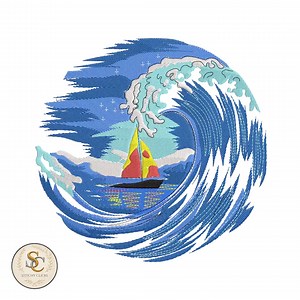 Ocean Wave Sailboat Embroidery Design: Nautical Machine File (digital Download) - Etsy Canada