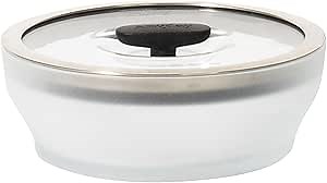 Anyday 4-Cup Microwave Cookware & Glass Container with Glass Lid, Plastic-Free Shallow Food Storage | Stackable Airtight Steamer with Vented Lid for Microwave-Safe Reheating, Steaming Vegetables