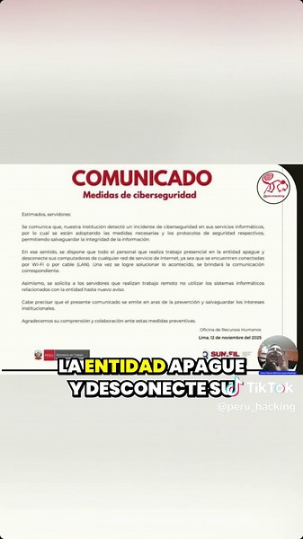 #Ransomware en ministerios peruanos, apaguen la luz #desconecten #ministerio de trabajo #peru