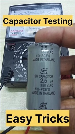 Capacitor Testing using analog multimeter | Capacitor Check #shorts #capacitor #electrical