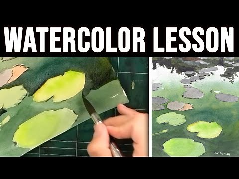 Beginner Watercolor Lesson - Paint Lily Pads