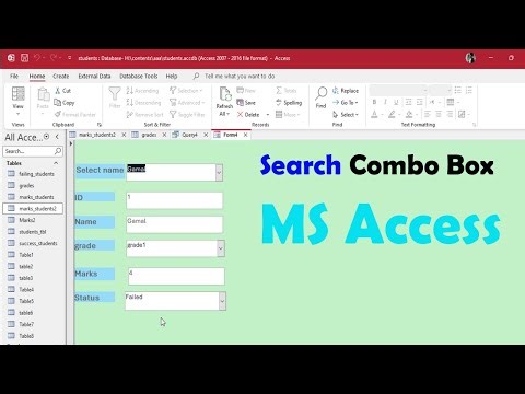 How to Search between two tables using combo Box in MS Access Database forms