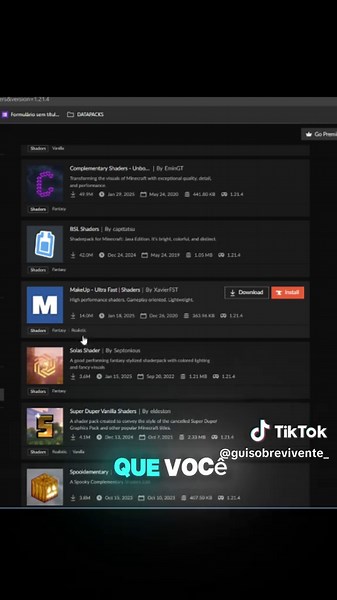como colocar shaders no minecraft java #tutorial #texturaminecraft #minecraft #shaders