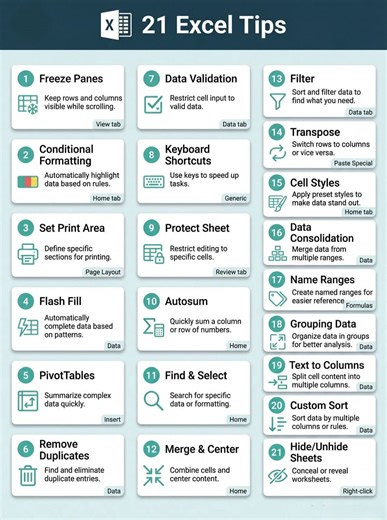 21 Excel Tips Comment APP for more free tips . #DSE #civil #steel #Concrete #cement #construction #civilengineering #contractor #building #architecture #TBT #loading #design #edit #educacion #quality #happy #electrical #electrician #home #House #power #knowledge #knowledgeispower #rockstar #roadtrip #DidYouKnow #Excel #exceltips | DSE