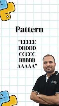 Python Pattern Explained in 3 Minutes By Zafar Khan Sir