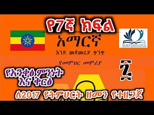 Grade 7 Amharic Lesson የ7ኛ ክፍል አማርኛ ትምህርት "የአንቀፅ ምንነት እና ቅርፅ"