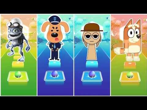 Crazy Frog VS Sheriff Labrador VS Incredibox Sprunki VS Bluey Bingo - Tiles Hop EDM Rush