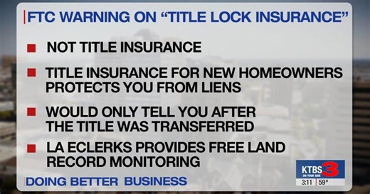 Doing Better Business: Title lock insurance warning