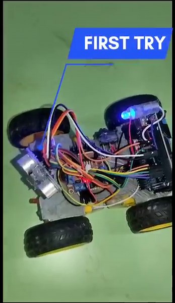 arduino project , science exhibition project , science experiment , obstacle robot car