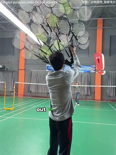 Then Things Got Crazy After He Used a Massive Badminton Racket.#shorts