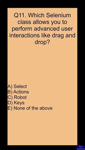 Selenium Interview MCQ Question [#11] | QA Automation Testing | Selenium WebDriver