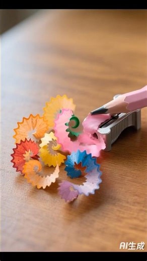 Perfect Rainbow Pencil Shavings Spiral ✏️ Oddly Satisfying ASMR #shorts #youtubeshorts #satisfying