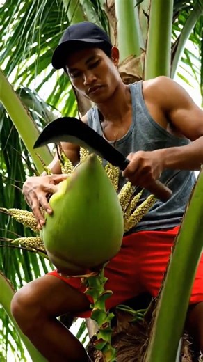 Why Thai Farmers Cut Big Coconuts Early 🌴 | Secret Farming Technique That Increases Yield!