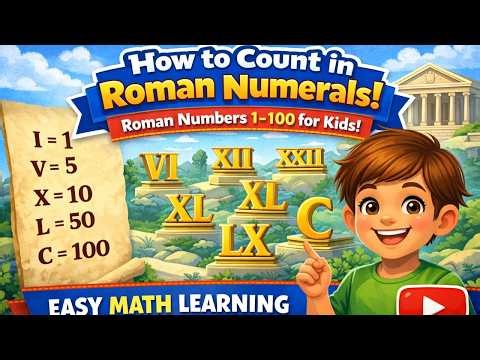 How to Count in Roman Numerals | Roman Numbers 1–100 for Kids | Easy Math Learning