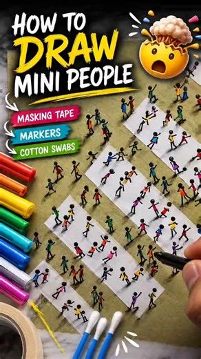 How to draw mini people #shorts