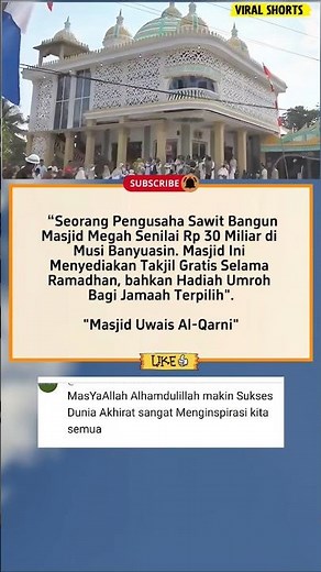 Masjid Megah Uwais Al-Qarni #shorts #viralshorts