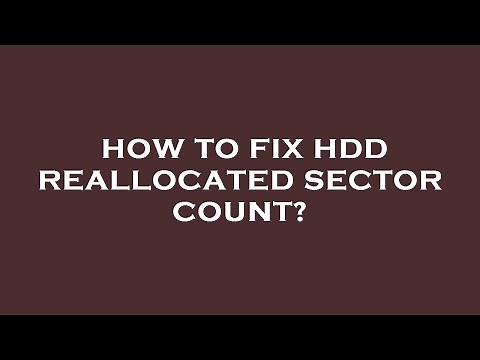 How to fix hdd reallocated sector count?