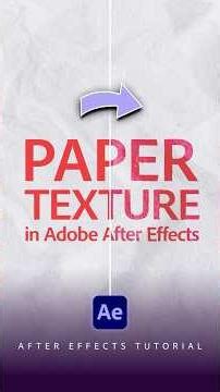 Paper Texture Motion Graphics Effect | After Effects