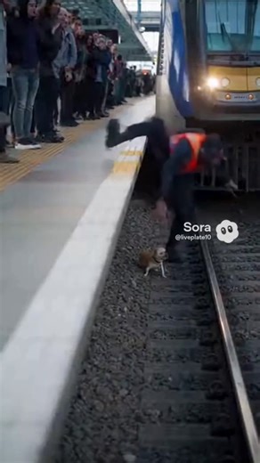 Brave Railway Guard Saves Dog on the Tracks | Train Rescue