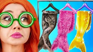 Nerd wants to join a mermaid only party! 🤓 mermaid in jail makeover | La La Life