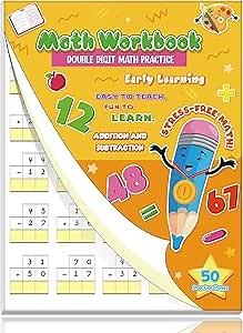 Ireer Double Digit Math Problem Workbook Double Digit Addition and Subtraction for Grades 1-3 Simply Tear Off Math Homework for Math Repetition Drills Addition and Subtraction Workbook