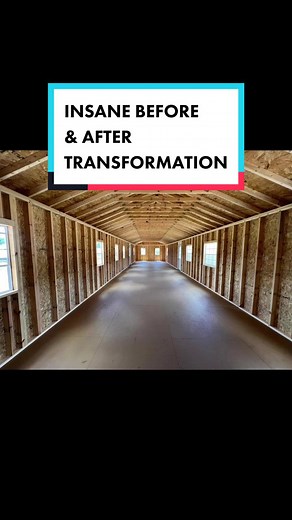 The AFTER is 🔥🔥🔥 (Not available for sale. This building was finished out by a customer. We don’t do any finish work beyond electric, insulation, and framed walls.) #lesterbuildings #missouri #lebanonmo #bolivarmo #ozarkmo #stormor #portablebuilding #portablebuildinglife #repo #operationrepo #reposession #shedtok #shedtohouse #shedtohome #shedtohouseconversion #shedconversion #home #shed #cabin #cabinlife #tinyhome #tinyhouse #tinyhomes #offgrid #offgridliving #offgridlife #offgridhomestead #h