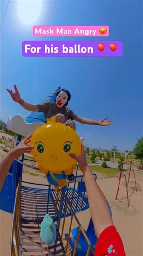 Bella Ciao Vs Mask man is Angry his ballon 🎈😂in playground parkour#shorts#youtubeshorts